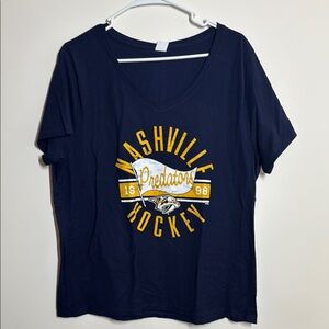 Hanes Navy Blue Nashville Predators Tee